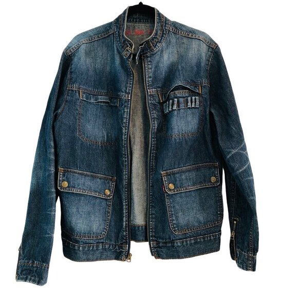 Levis Jean Jacket Limited Edition Mens Size M Moto Biker European Market ? 2005 - Picture 2 of 12